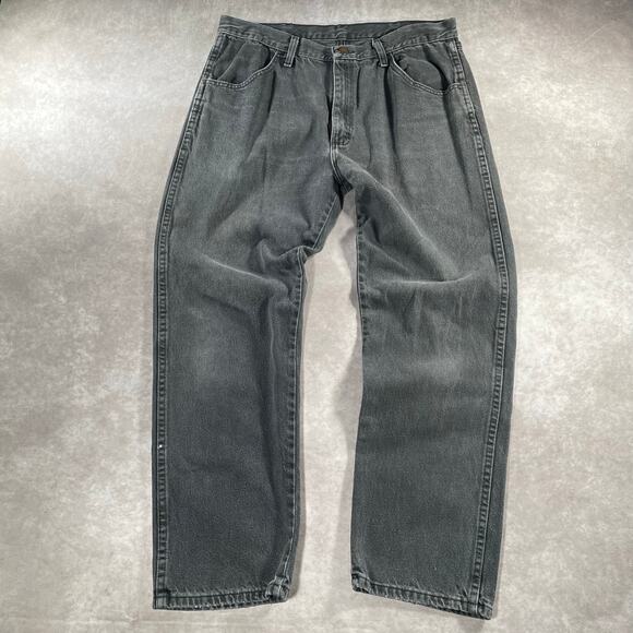 Vintage Rustler Dark Faded Black Denim Jeans - Picture 1 of 8